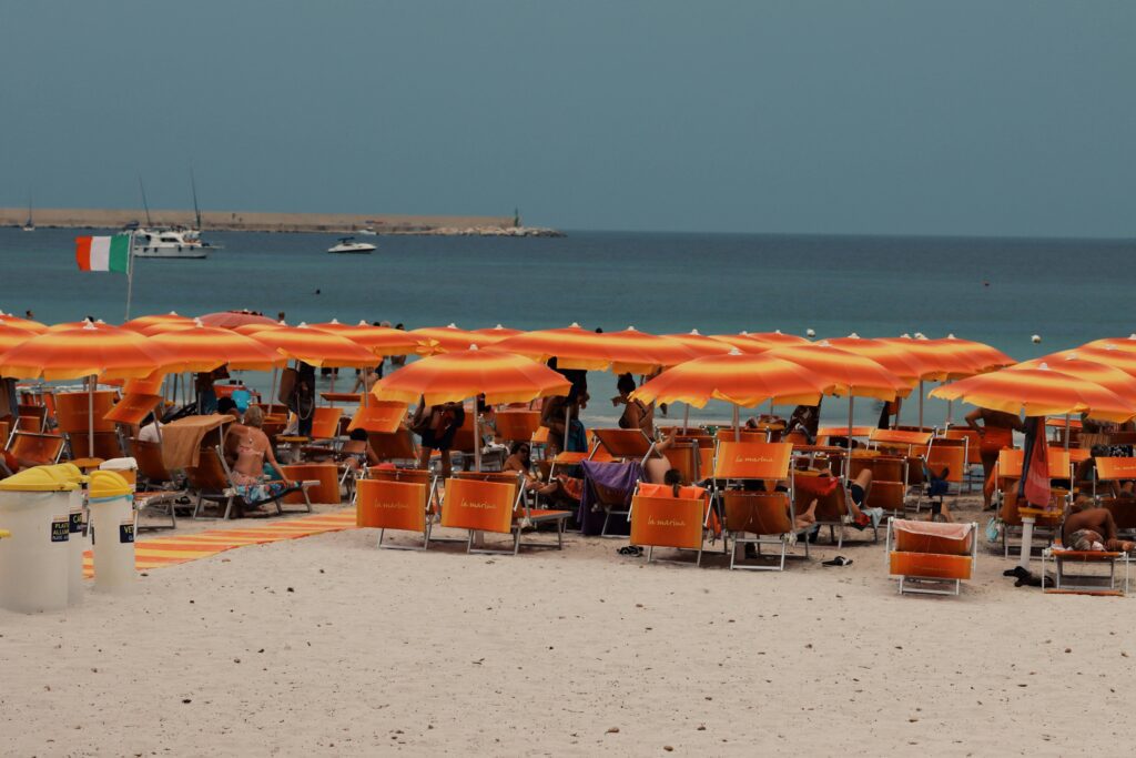 beach chairs on Alghero beach