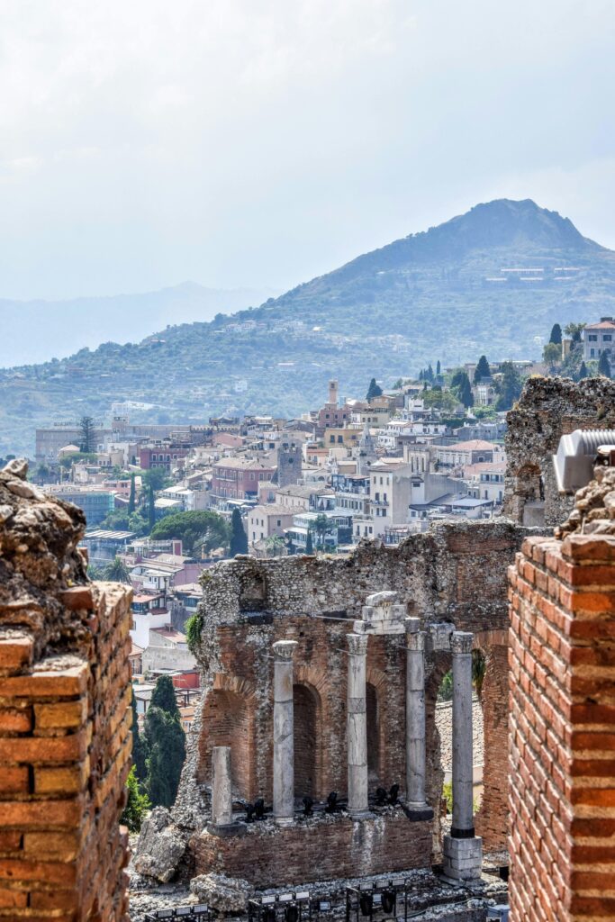  ruins of the ancient theatre of taormina in sicily