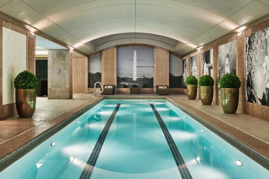 Indoor pool at Four Seasons in DC