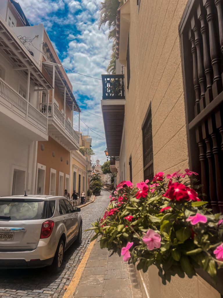 narrow streets in Old San Juan 