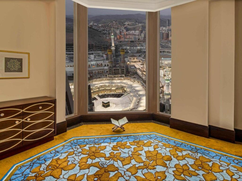 A room with the view of the Kaba at Makkah Clock Royal Tower, A Fairmont Hotel